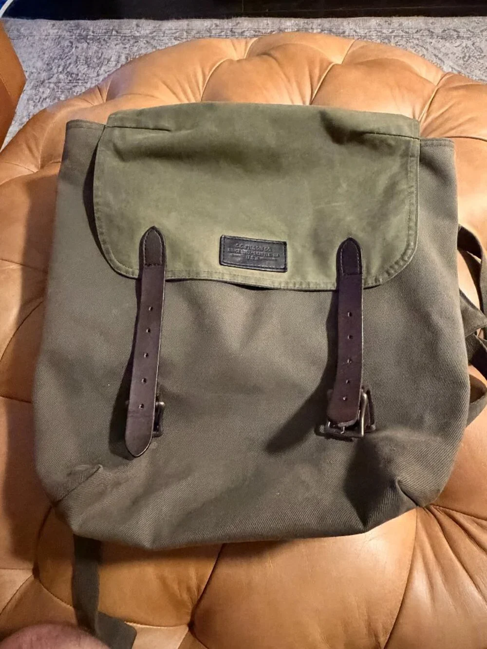 Filson waxed canvas backback MADE IN USA